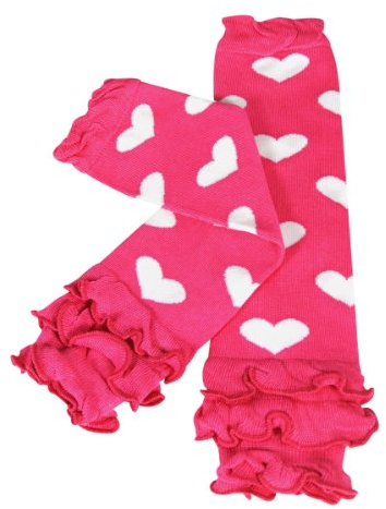 Wrapables Dots, Hearts, and Ruffles Colorful Baby Leg Warmers - Hearts & Ruffles