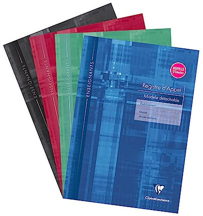 Clairefontaine 3039C - Registro diario de clase para maestros, 32 páginas con márgenes microperforados, 90 g, A4, color aleatorio (idioma español no garantizado)