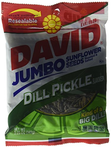 David Jumbo DILL PICKLE Sunflower Seeds, Roasted and Salted (3 Pack) 5.25 oz each
