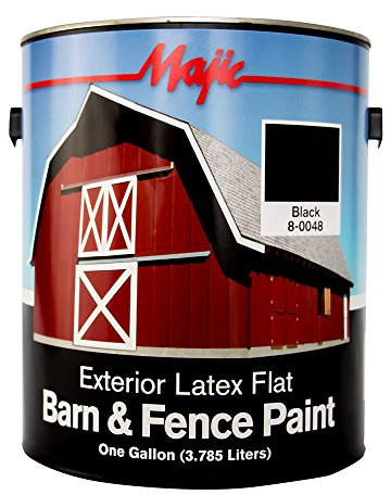 Majic Paints 8-0048-1 Latex Flat Barn & Fence Paint, 1-Gallon, Black