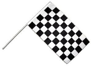 Drapeau Damier F1 sur hampe - 60 x 90 cm