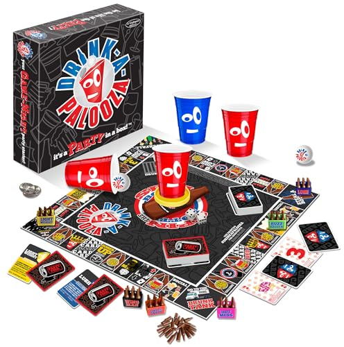 DRINK-A-PALOOZA: The Monopoly of Drinking Game | The Party Board Game that Combines Beer Pong, Flip Cup, Kings Cup, Drinking Card Games & More Fun Challenges