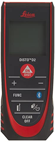Leica DISTO D2 New 330ft Laser Distance Measure with Bluetooth 4.0, Black/Red by Leica Geosystems