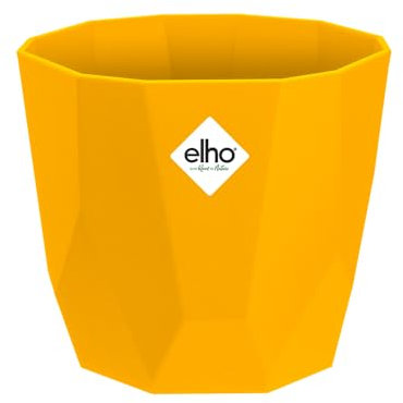elho B.for Rock 18 - Blumentopf für Innen - Ø 18.6 x H 16.6 cm - Gelb/Ocker