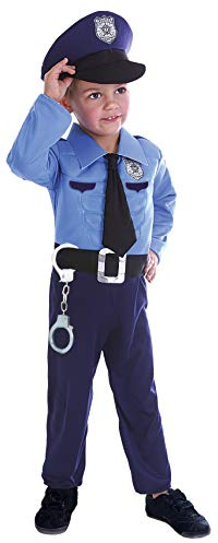 Policía Oficial Disfraz niño (Talla 4-6 años) con músculos Acolchados