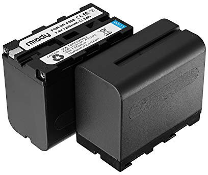 2 Stück Miady 7200mAh NP-F970, NP-F960, NP-F950, NP-F930 Akku Kompatibel mit Sony DCR-VX2100, DSR-PD150, DSR-PD170, FDR-AX1, HDR-FX1, HDR-FX7, HDR-AX2000 usw.