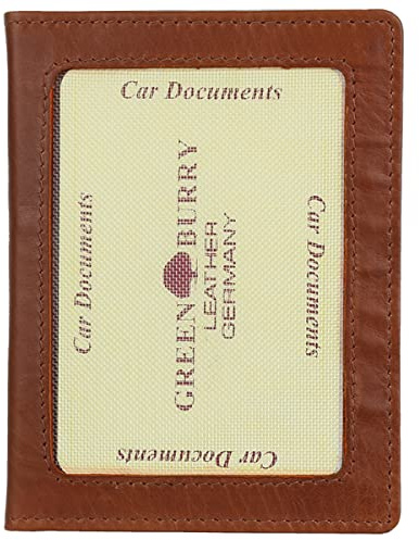 Greenburry Basic Leder Ausweismappe Dokumentenmappe Kartenetui 1848, Farbe:Cognac