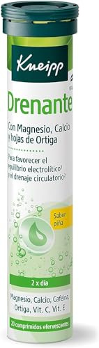 Kneipp, Vitamina Drenante con Magnesio, Calcio, Cafeína, Vitaminas E y C y Ortiga, Ideal para Reducir la Celulitis, Retención de Líquidos y Piernas Cansadas, Efecto Diurético, 20 Comprimidos