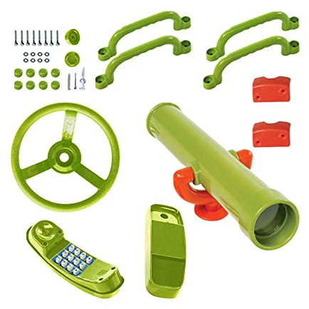 Perfeclan Kinder Spielplatz Ausrüstung Zubehör Outdoor Playset Piraten Teleskop Sicherheit Griffe Schaukel Anhänge für Hinterhof Klettergerüst, #B