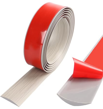 TECDW Strisce di Transizione del Pavimento, 2m x 4cm Striscia di Soglia Autoadesivo, Profilo di Transizione per Pavimento Impermeabile, Strisce di Copertura per Pavimenti Laminato (Rovere grigio)