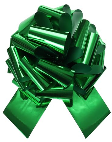 QUARKZMAN 30cm Fiocchi Regalo Fiocco Grande da Tirare Fiocco Metallico Gigante Auto per Regali Nozze Confezioni Regalo Natale, Verde