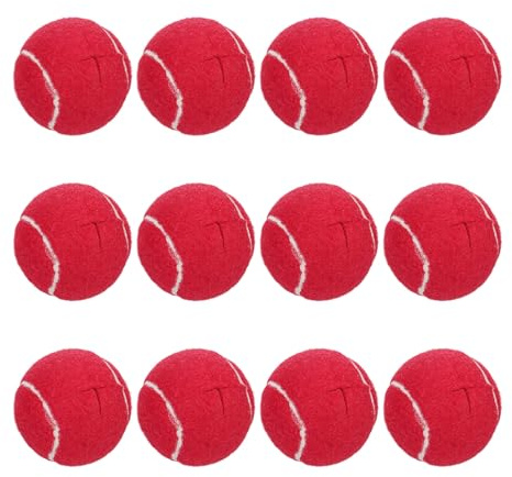 QUARKZMAN 12 Pcs Balles De Tennis Prédécoupées pour Déambulateurs, Accessoires Universels De Glisse pour Jambes De Meubles Et Protection De Sol, Rouge