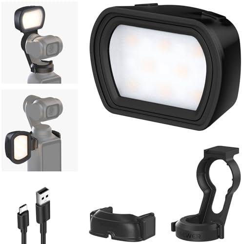 NEEWER BASICS Luce Ausiliaria Magnetica Compatibile con DJI OSMO Pocket 3 Gimbal Camera Creator Combo, Mini Luci di Riempimento LED Ricaricabile USB C, Accesorio per Selfie Vlog Video Foto, M21 Nera