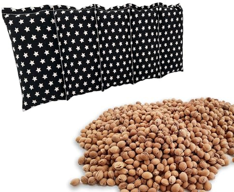 Edel Living Grand coussin de relaxation en noyaux de cerises - Coussin chauffant pour micro-ondes (coussin chauffant) - Long coussin relaxant - Coussin de noyaux de cerises (noir)