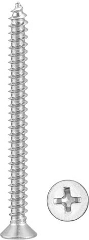 METALLIXITY Countersunk Phillips Wood Screws (ST3x40mm) 100Pcs, 304 Stainless Steel Coarse Thread Phillips Drive Flat Head Wood Screws - for Furniture Installation Repair, Silver