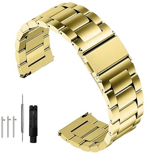 Nizonlaie Edelstahl Uhrenarmband Metall Uhrenarmbänder mit Schnellverschluss Armband 14mm 16mm 18mm 20mm 22mm 24mm Ersatzarmbänder Metallarmband für Traditionell Uhr für Herren Damen