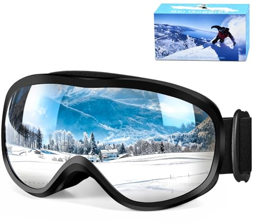XUNIVERS Occhiali da Sci,Maschere da Sci,Occhiali Da Snowboard,Occhiali Da Motocross,Anti Nebbia Anti-Uv Maschera Sci,Occhiali Sci Donna Uomo per Uomo Donna, Adatto a Motoslitta e Sport Neve