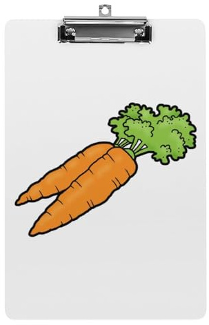 Cmagnifico Lavagna con clip A4, tavoletta portablocco a forma di carota, in acrilico, per ufficio e scuola