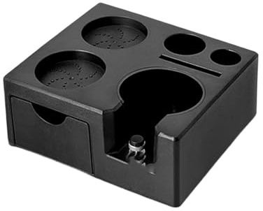 FUANA Manomissione caffè regolabile con dispenser a cassetto, macchina per caffè espresso multifunzione con base di stoccaggio da 58 mm, nero
