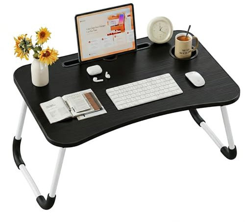 DECODEKO Bandeja para Cama Plegable, Mesa Cama Ordenador, 60x40x28cm