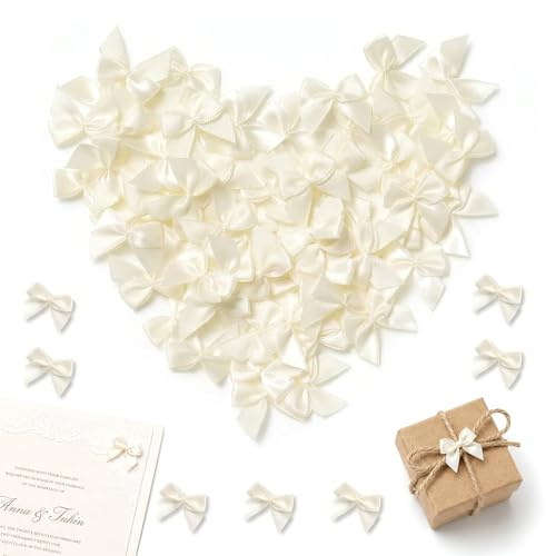 ZMaglorian Coccarde per pacchi Regalo 100x 2,5 cm Beige – Fiocchetti per bomboniere e Fiocchi in Raso Matrimoni, Scrapbooking, Accessori Capelli, Confezione Regali, creazioni Fai da Te