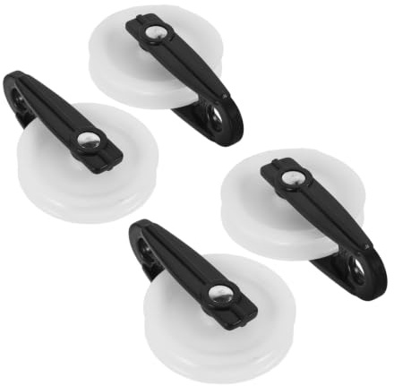 ifundom 4pcs Nylon Clothesline Pulley Wheel Heavy Duty Outdoor Rope Pulley for Laundry Blankets Towels Low Resistance Stable Load Compatible with Washing Line Systems