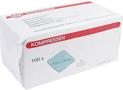 Kompressen 100 Stück von Noba 12-fach 7,5 x 7,5 cm