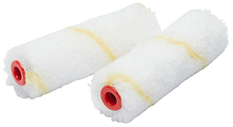 Fit For The Job 2 Pack 4 inch Medium Pile Woven Mini Paint Rollers for DIY Painting, Gives a Smooth Finish Painting with Emulsion Paints on Interior Walls and Ceilings, 4 100mm