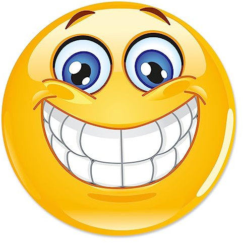 Mauspad mit Smile-Motiv I Ø 22 cm rund I Happy Mousepad in Standard-Größe, rutschfest I Lachen Grinsen Smile I gelb I dv343
