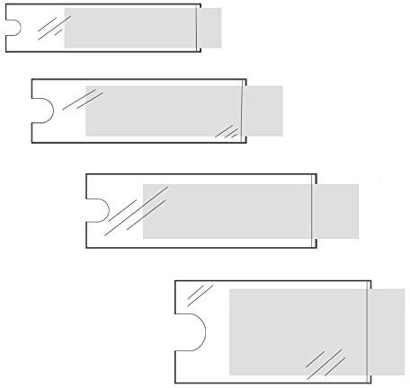 Klebeshop24 BESCHRIFTUNGSFENSTER SELBSTKLEBEND | Format + Menge wählbar | Transparent | Schmale Seite offen | Selbstklebetaschen / 25 mm x 75 mm, 24 Stück