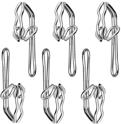 Curtain Hooks Metal Curtain Header Tape Drapery Hooks for curtains 2.9x1.2cm (100 Pack silver)…