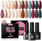 UR SUGAR Smalto Semipermanente Unghie Nude, 12 Colori Rosa Rosso Marrone Glitter Gel U V Colorato, Smalti per Unghie per Salone o Casa, Nail Polish Kit con Confezione Regalo