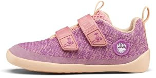 Affenzahn Barfußschuh Knit Happy mit Klettverschluss, Vegan, rutschfest, Flexibel, Reflektierend, besonders leicht in Größe 21-32 Flamingo - Pink