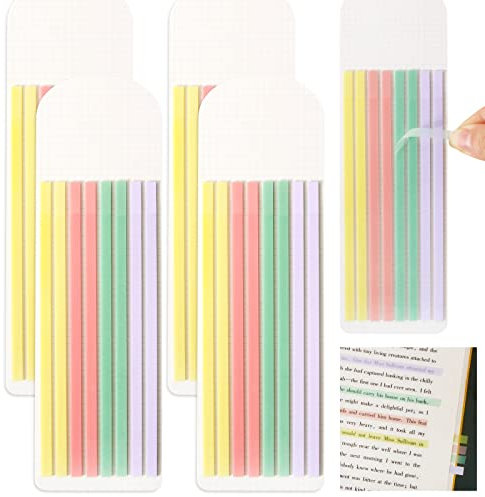 640Pcs Bandes Marqueurs de Page Coloré Onglets d’Index Bandes Surligneur Notes Pages Autocollants Demi-Transparence Tampons Notes Signets Séparateurs pour Annoter des Livres