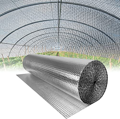 LARS360 Film isolant - Film isolant à bulles - Isolation du toit - 3-4 mm - Épaisseur : 3-4 mm - Double film isolant en aluminium - Rétention de la chaleur (1,0 x 15 m - 15 ?) Argenté