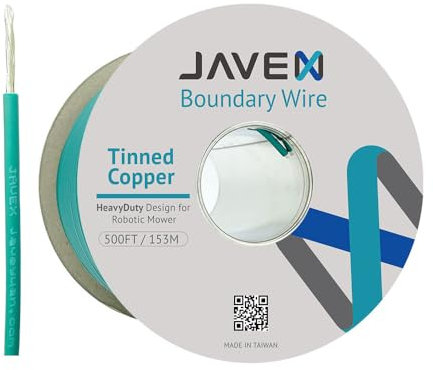 JAVEX Robotic Mower Boundary Wire Cable- Tinned Copper Heavy Duty Universal for Gardena, Husqvarvna, Worx and Other Lawn Auto-Mower Brands Installation Kit [3.4mm, 24x0.25mm] Green, 153M/500FT
