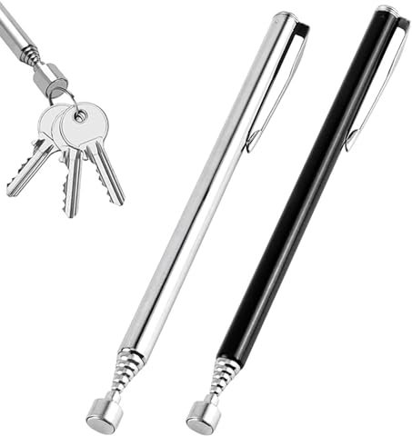 Teleskopmagnet Stabmagnet, Ausziehbar Magnetstab Bis Zu 65cm Magnetic Pick-Up Tool Magnetheber Edelstahl Magnetgreifer Für Schrauben Mutter Schlüssel Metallteile, 2 Stück