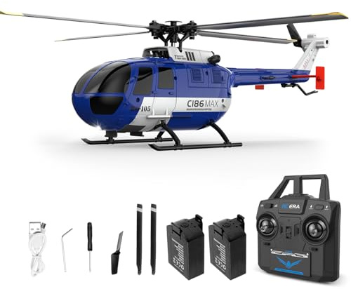 Hylukon Fjärrstyrd helikopter, 2,4 G RC helikopter, 6-axlad gyroskop, 4 kanaler, tvärroddfri helikopter med funktion för optisk flödesposition, lågspänningslarm
