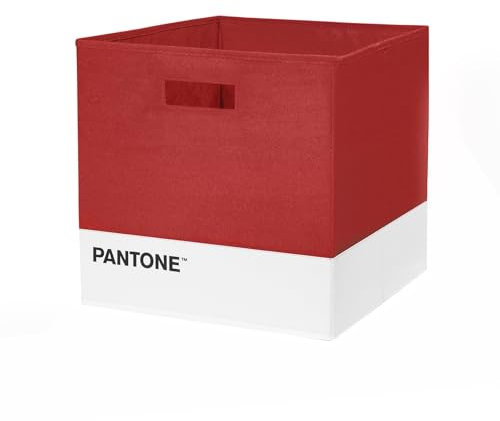 PANTONE Scatola Porta Oggetti Multiuso per Cubo Contenitore Giochi Bambini e Organizer Armadio Salvaspazio, Cesto Portaoggetti Pieghevole anche per Librerie, Cesta Giochi Bambini 32,5x32,5x32,5 cm