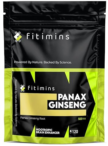 Panax Ginseng 500mg | Cognitive Nootropic Supplement | 120 Vegan Capsules | 4-Month Supply | UK-Made Supplement | Panax Ginseng Root Extract | Boost Memory, Sharpen Focus & Reduce Fatigue