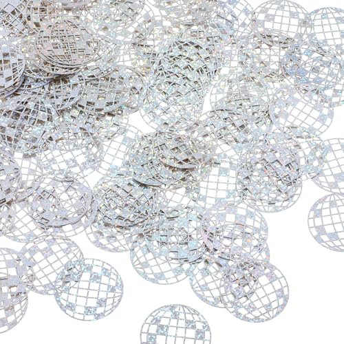 AOZUO Lot de 200 confettis de table disco scintillants, confettis de table boule disco, décoration de fête disco pour années 70 et 80, fiançailles hippie, fête d'anniversaire, cadeaux, accessoires