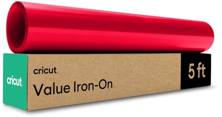 Cricut HTV Heat Transfer Vinyl | 1.5 m | Red | Iron-On HTV Vinyl for Fabric, Perfect for Custom T-Shirts & DIY Clothing
