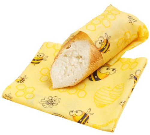 Reusable Beeswax Food Wraps | 2 Sheets (48x48cm + 20x48cm) | Extra Large Bees Waxed Cotton Cloth for Sandwich, Bread, Cheese & Lunches Storage | Plastic-Free Washable Bowl Covers