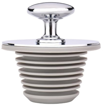 Bathtub Drain Stopper,Tub Silicone Stopper,Bathtub Drain Replacement Accessories,Suitable for Bathtubs,Sinks,Washbasin Drain Ooutlet Rubber Drain Stopper(Chrome)