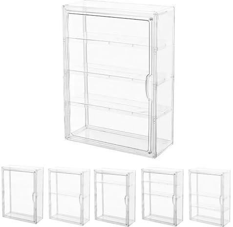 Vitrine en Verre pour Collection, Boîte de Présentation en Acrylique Transparent à 4 Niveaux pour Figurines Pop, Funko Pop, Mini Figurines, Objets de Collection, DIY (39×29×12cm)