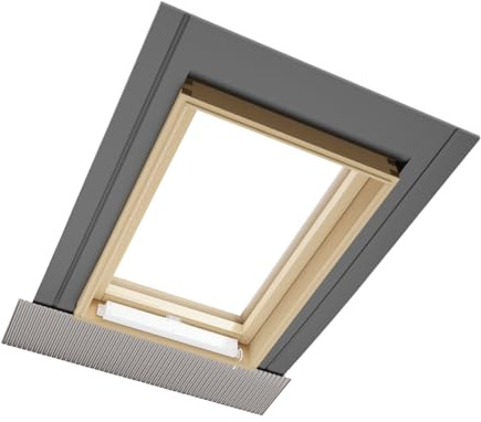 Emica - Finestra da tetto apertura Vasistas Motorizzata con Telecomando | Linea Habitat con Vetrata basso emissivo Certificata CE | Spazi Abitativi (55x98 Base x Altezza)