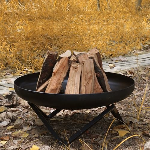 Braciere rotondo resistente con supporto, 50 cm, caminetto a legna per esterni, per feste, falò e barbecue, resiste fino a 815,6 °C di calore