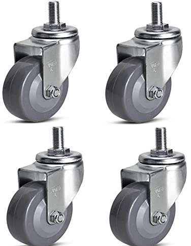 Hjul, 4-pack 12 * 25 gängade hjul med låsbroms, PU-möbellast 250 kg