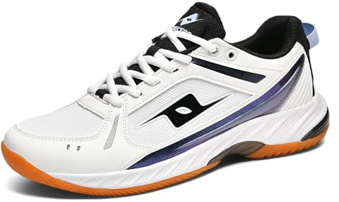 JiuQing Chaussures Badminton Hommes Baskets Légères Court Squash Femmes | Tige Respirante Semelle Caoutchouc Antidérapante, Chaussures Confortables Pour Marche Fitness Pickleball Tennis Table