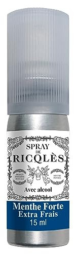RICQLES - SPRAY BUCCAL ALLA MENTA CON ALCOOL- Spray orale - Alito fresco- Menta forte- Atomizzatore tascabile 15 ml